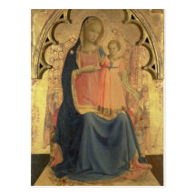 Madonna et enfant, panneau central d'un triptyque carte postale