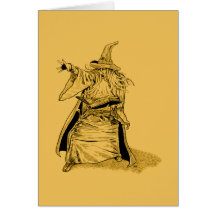 magicien avec le chapeau aigu cartes de vœux