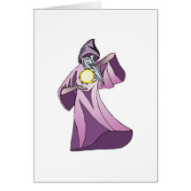 magicien de sorcier avec de la boule de cristal carte