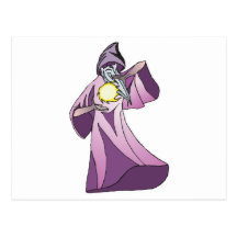 magicien de sorcier avec de la boule de cristal cartes postales
