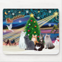 Magie de Chrstmas - six chats (variété) Tapis De Souris