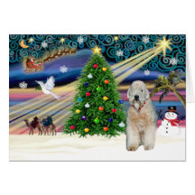 Magie de Noël - Terrier blond comme les blés - cus Carte