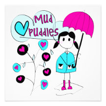Magmas de boue d'amour de la fille I Invitations