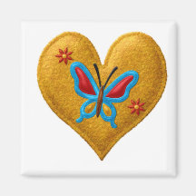 Magnet de casier de COEUR de PAPILLON, réfrigérate Aimants Pour Réfrigérateur