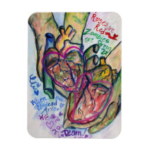 Magnet de coutume d'art de rectangle de poème d'am