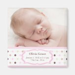 Magnet de faire-part de naissance de photo - bébé magnets pour réfrigérateur