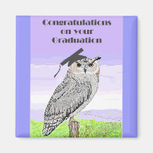 Magnet de hibou de félicitations d'obtention du di aimants pour réfrigérateur