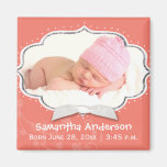 Magnet doux de faire-part de naissance de photo de magnets pour réfrigérateur