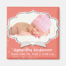 Magnet doux de faire-part de naissance de photo de magnets pour réfrigérateur