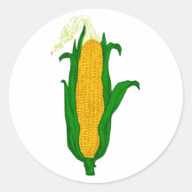Mai épi de maïs corn cob autocollant rond