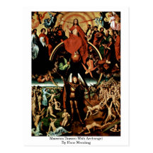 Maiestas Domini avec Arkhangel par Hans Memling Cartes Postales