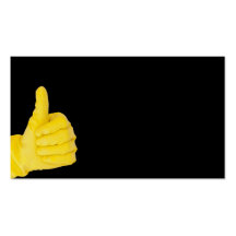 Main dans le gant jaune de latex cartes de visite personnelles