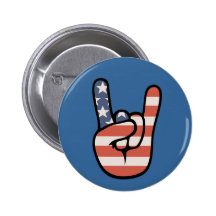 Main de roche de patriote pin's avec agrafe