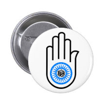 Main et roue Ahimsa de lecture de symbole de jaïni Badges Avec Agrafe