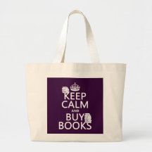 Maintenez calme et achetez les livres (dans toute  sac de toile