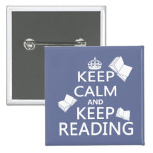 Maintenez calme et continuez la lecture badges avec agrafe