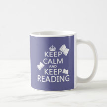 Maintenez calme et continuez la lecture tasse