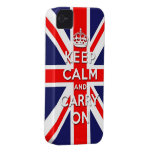 maintenez calme et continuez le drapeau d'Union Ja Coques Case-Mate iPhone 4