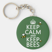 Maintenez calme et gardez les abeilles - toutes le porte-clé