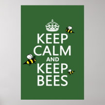 Maintenez calme et gardez les abeilles - toutes le affiche