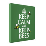 Maintenez calme et gardez les abeilles - toutes le toile tendue