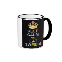 Maintenez calme et mangez les bonbons tasse à café