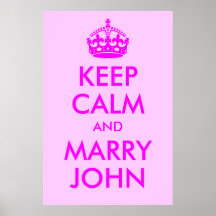Maintenez calme et mariez la copie de John Affiches