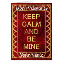 Maintenez calme et soyez jour de valentines de min carte de vœux