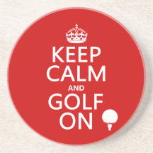 Maintenez le calme et le golf dessus - disponibles dessous de verres