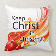 Maintenez le Christ dans Noël, remous Oreiller