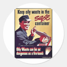 Maintenez les déchets huileux dans le récipient sû autocollant