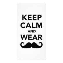 Maintenez moustache calme et d'usage cartes de vœux avec photo