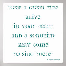 Maintenez un arbre vert vivant dans votre coeur… affiches