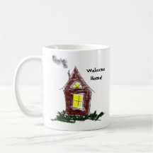 Maison bienvenue de pendaison de crémaillère à vot mug à café