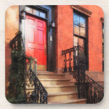 Maison de grès de Greenwich Village avec la porte  Sous-bock