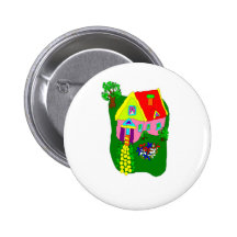 Maison douce à la maison - maison colorée mignonne badges avec agrafe