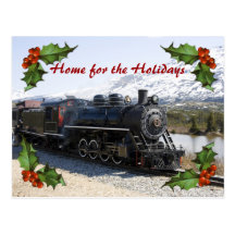 Maison sur le train pour la carte postale de vacan