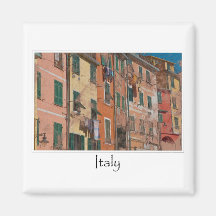Maisons colorées dans Cinque Terre Italie Aimants