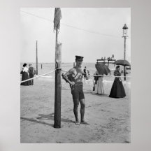 Maître nageur de plage de Brighton, les années 190 Affiche