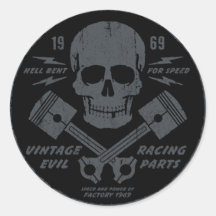 Mal vintage 012A Autocollant Rond