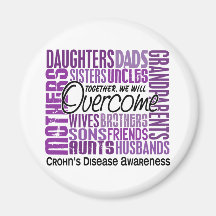 Maladie de Crohn carrée de famille Magnets
