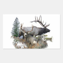 Mâle de trophée de taureau de monstre autocollant en rectangle