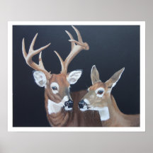 Mâle et daine grands affiches