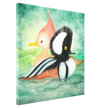Mâle et femelle à capuchon de Mersangers Impression Sur Toile