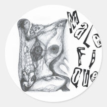 Malefique Autocollants Ronds