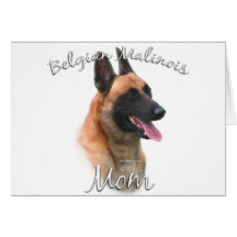 Maman 2 de Malinois de Belge Carte De Vœux