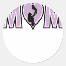 Maman avec le bébé autocollant rond