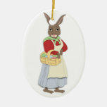 Maman Bunny avec l'ornement de panier d'oeufs