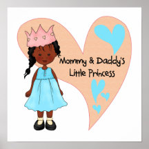 Maman d'Afro-américain et princesse du papa Posters