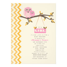 Maman de baby shower de fille d'automne et hibou d invitations personnalisables